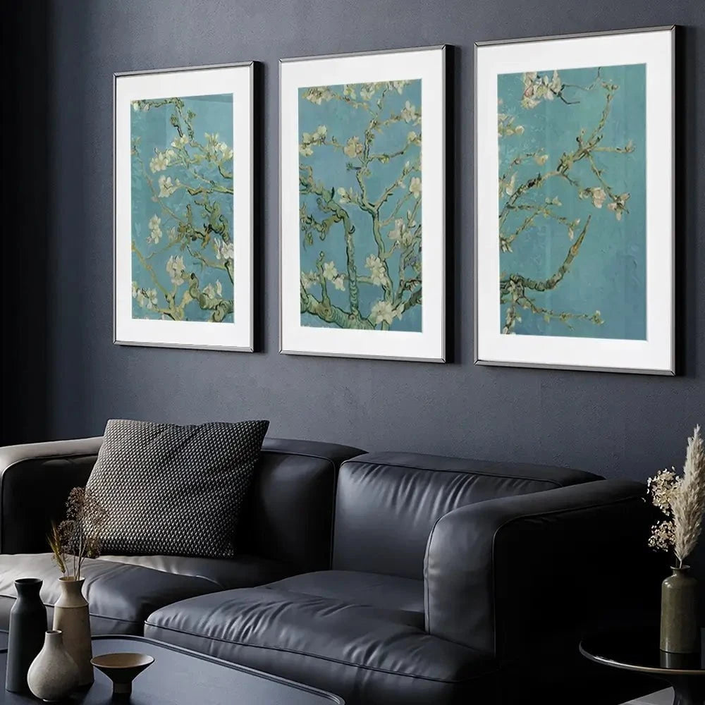 Almond Blossoms Framed Art Print Trio Almond Blossoms Framed Art Print Trio wall art product Vincent Van Gogh