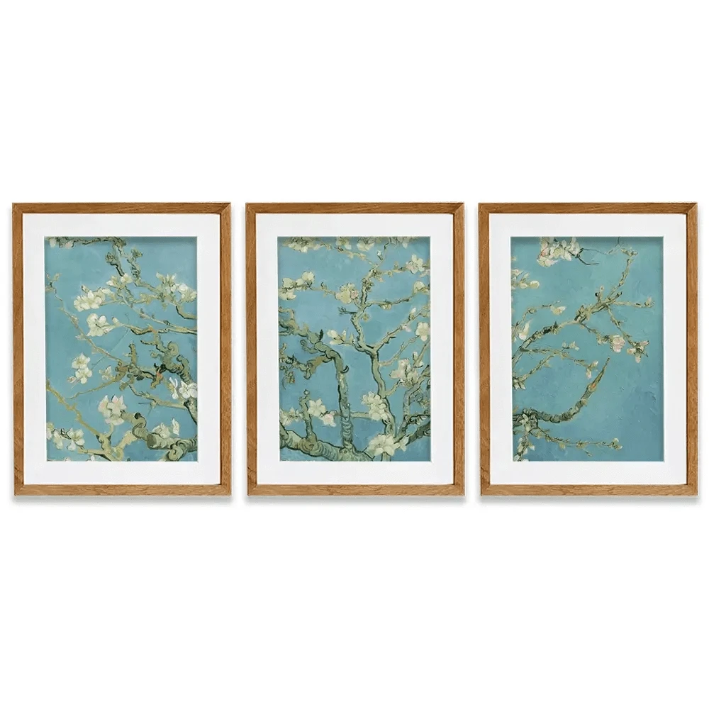 Almond Blossoms Framed Art Print Trio Almond Blossoms Framed Art Print Trio wall art product Vincent Van Gogh