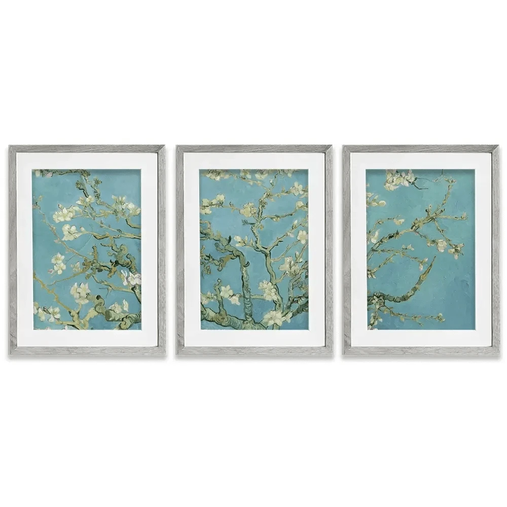 Almond Blossoms Framed Art Print Trio Almond Blossoms Framed Art Print Trio wall art product Vincent Van Gogh