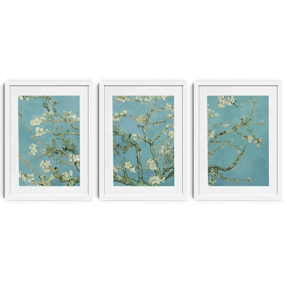 Almond Blossoms Framed Art Print Trio Almond Blossoms Framed Art Print Trio wall art product Vincent Van Gogh