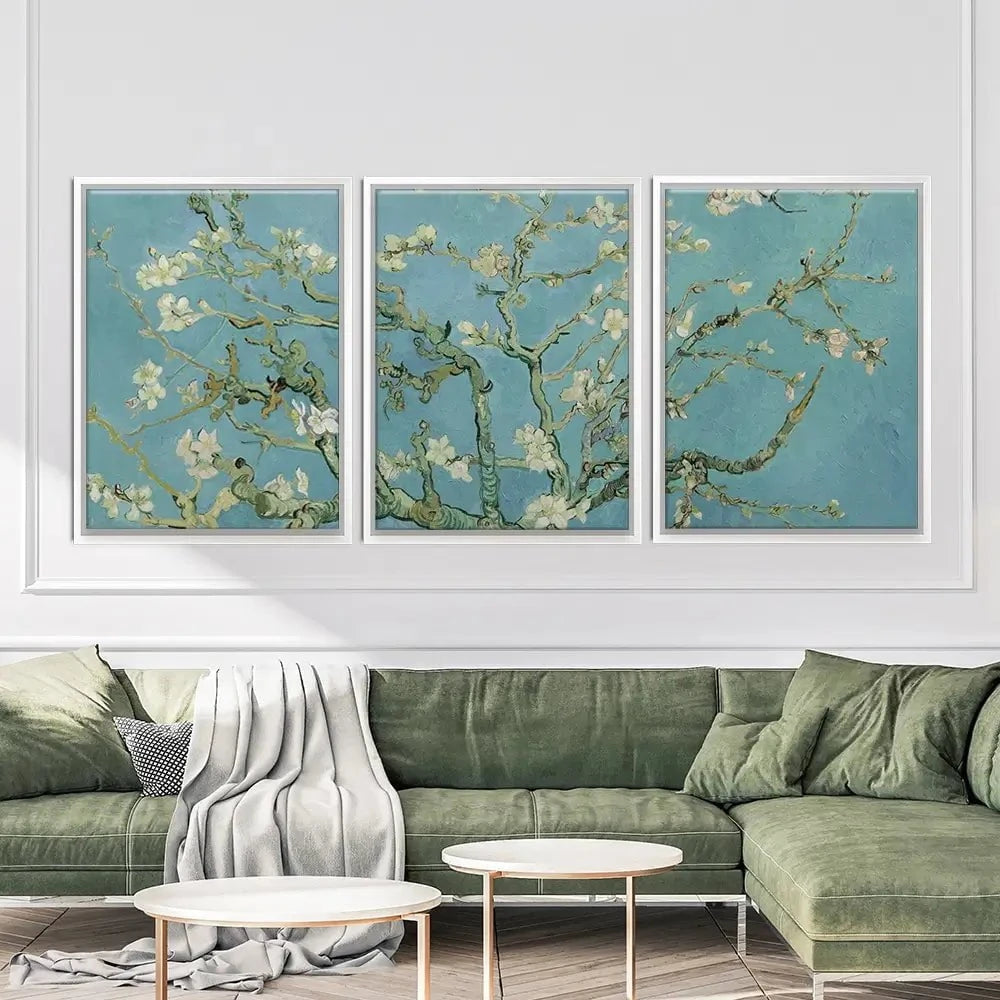 Almond Blossoms Trio Canvas Print Almond Blossoms Trio Canvas Print wall art product Vincent Van Gogh