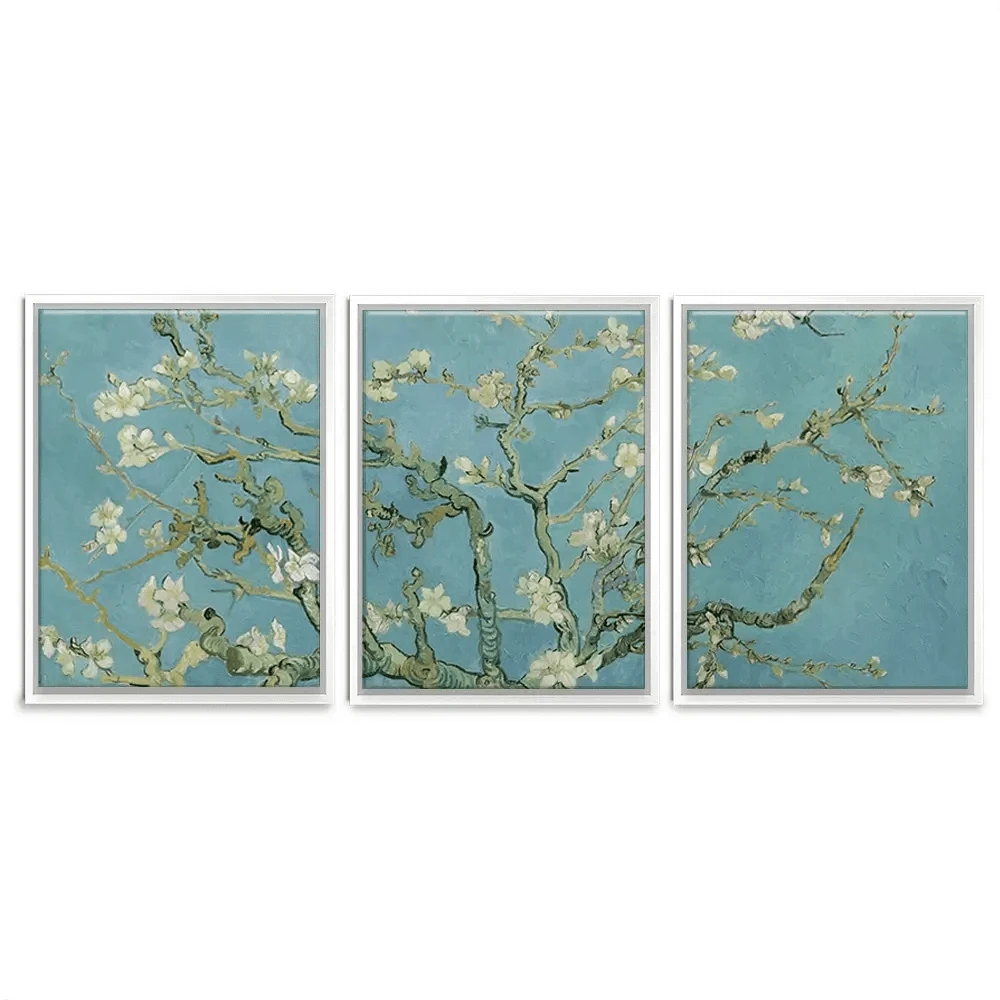 Almond Blossoms Trio Canvas Print Almond Blossoms Trio Canvas Print wall art product Vincent Van Gogh