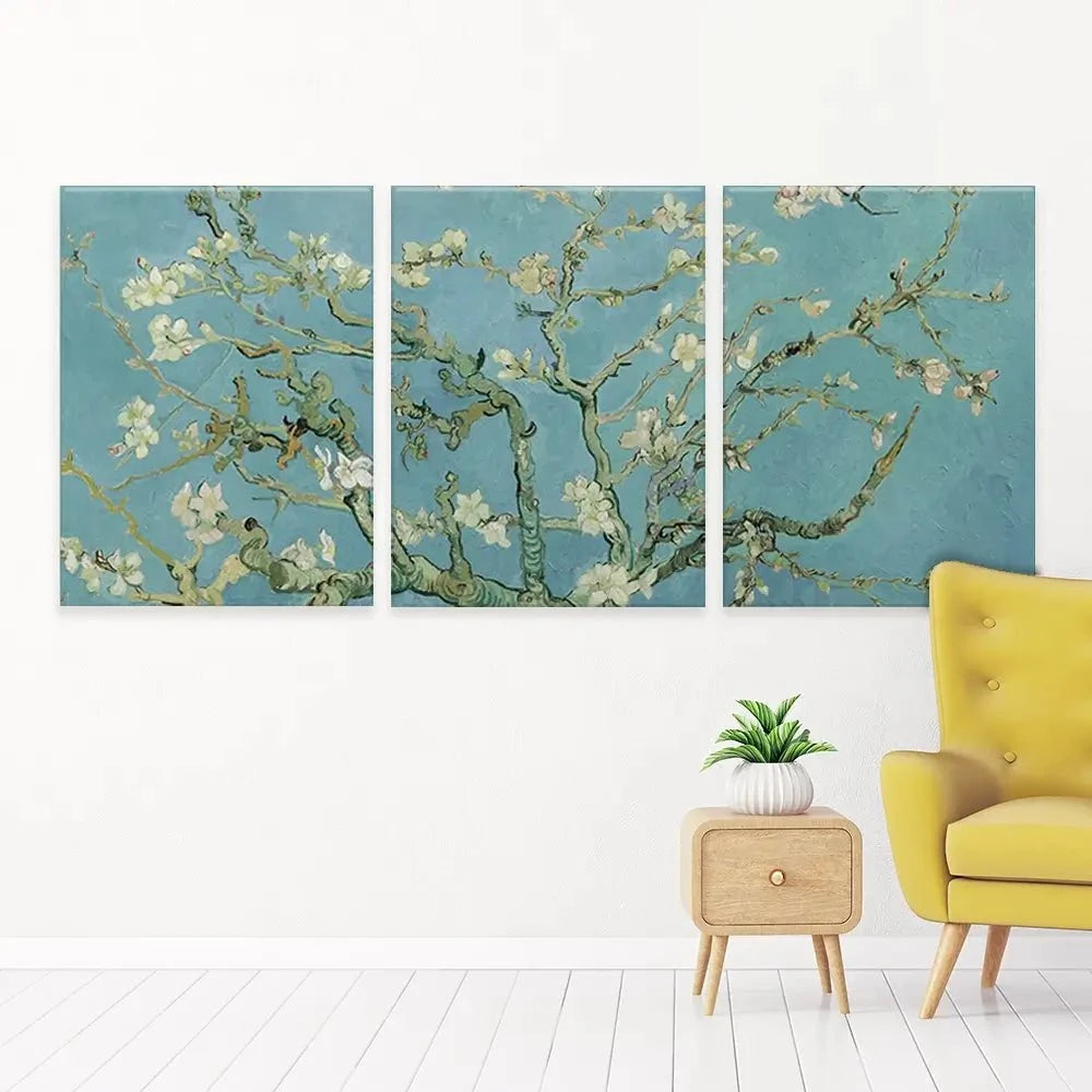 Almond Blossoms Trio Canvas Print Almond Blossoms Trio Canvas Print wall art product Vincent Van Gogh