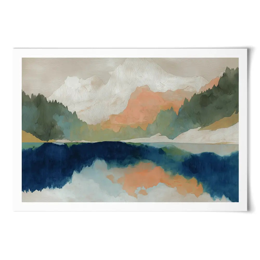 Alpine Autumn Lake Reflection Art Print Alpine Autumn Lake Reflection Art Print wall art product Chromatic Storm Studio