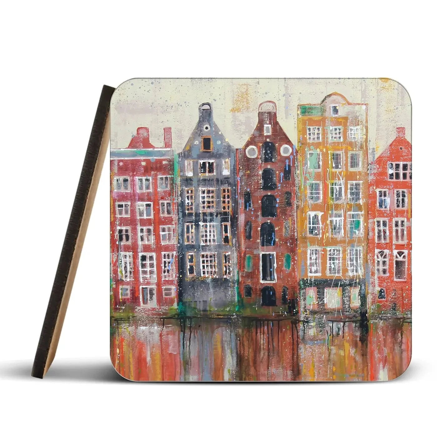 Amsterdam Damrak Coaster Set Rainbow Soul Tree Coaster Set | Rainbow Soul Tree Art Coasters wall art product Studio Paint-Ing