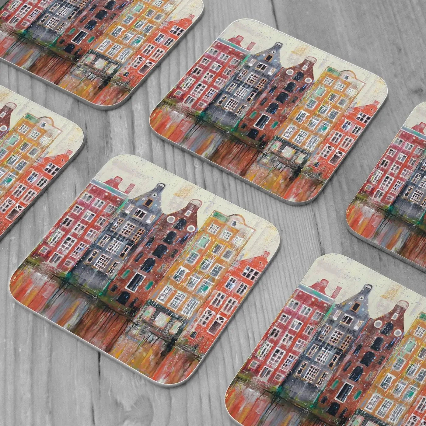Amsterdam Damrak Coaster Set Rainbow Soul Tree Coaster Set | Rainbow Soul Tree Art Coasters wall art product Studio Paint-Ing