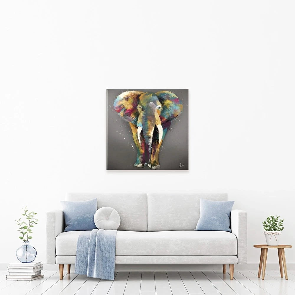An Elephant In Multicolour Canvas Print An Elephant In Multicolour Canvas Print wall art product Aimee Linzi