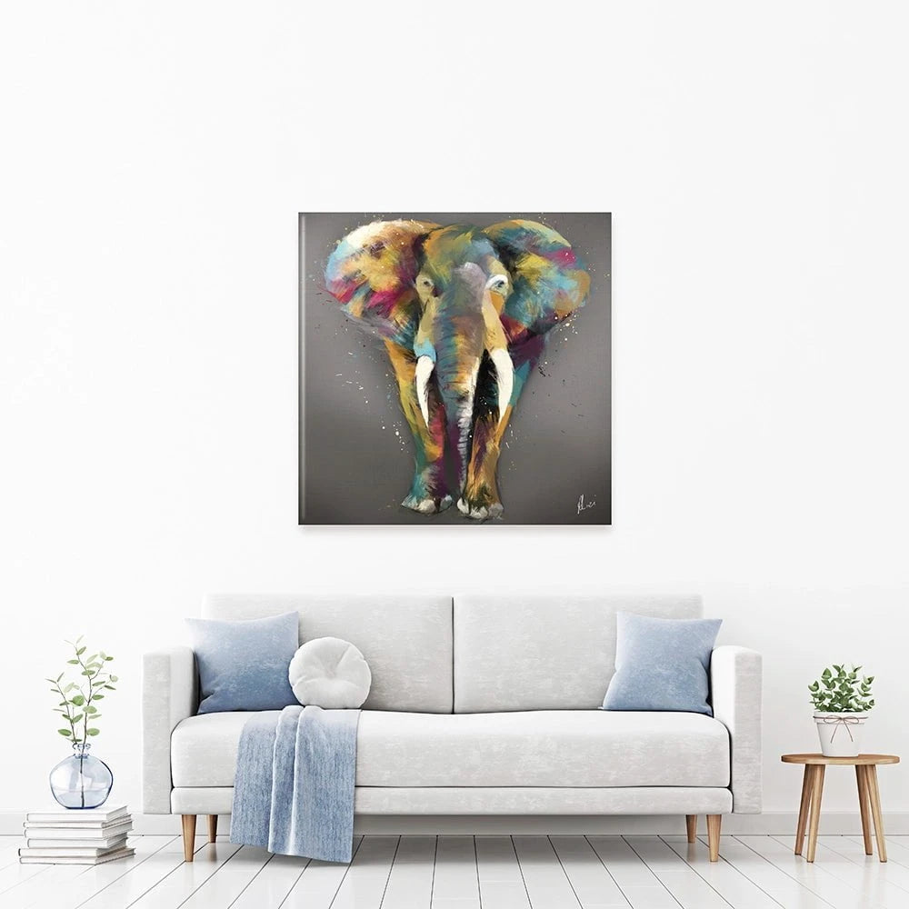 An Elephant In Multicolour Canvas Print An Elephant In Multicolour Canvas Print wall art product Aimee Linzi
