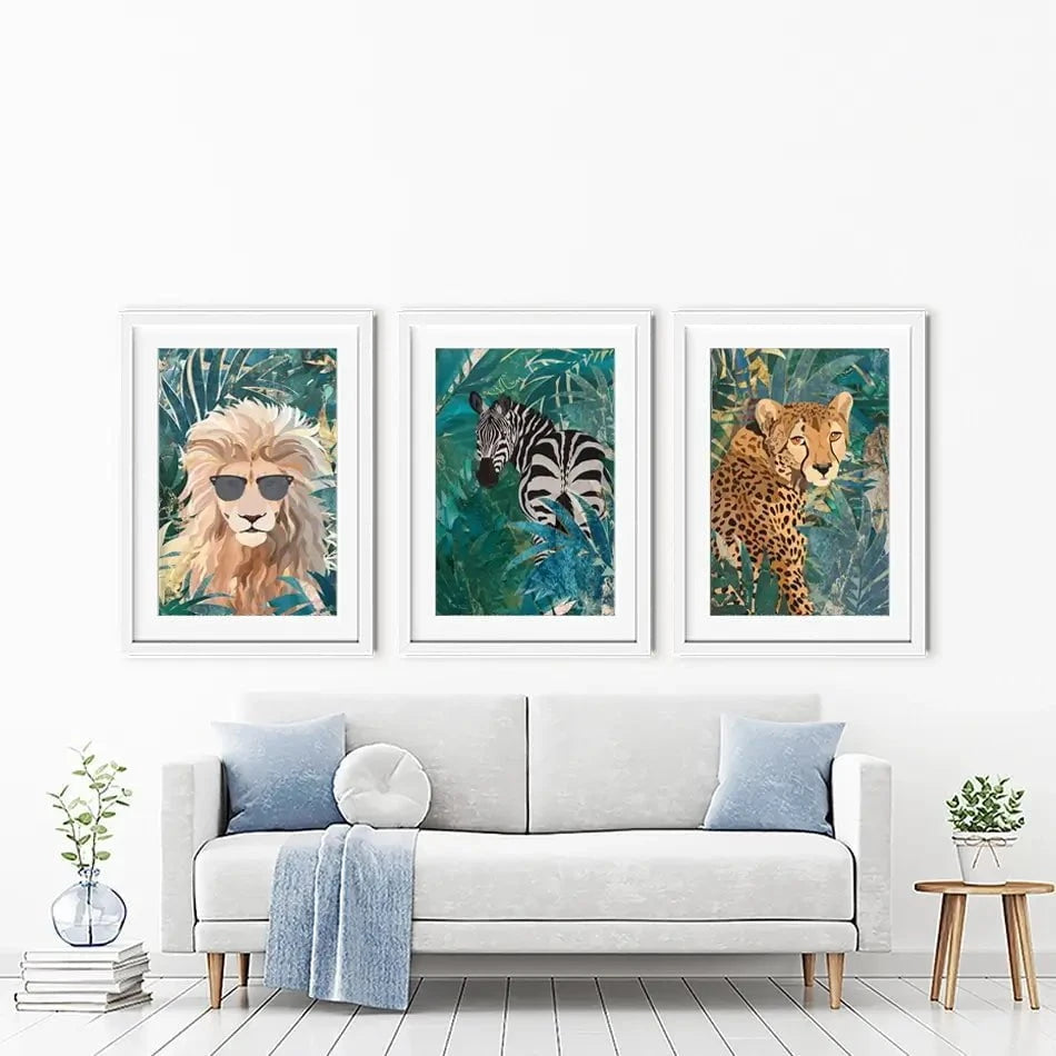 Animals In The Jungle 2 Framed Art Print Trio Animals In The Jungle 2 Framed Art Print Trio wall art product Sarah Manovski