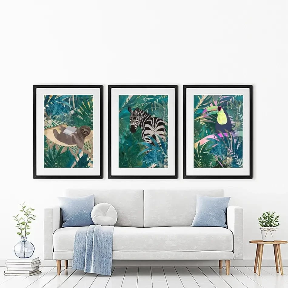 Animals In The Jungle Framed Art Print Trio Animals In The Jungle Framed Art Print Trio wall art product Sarah Manovski