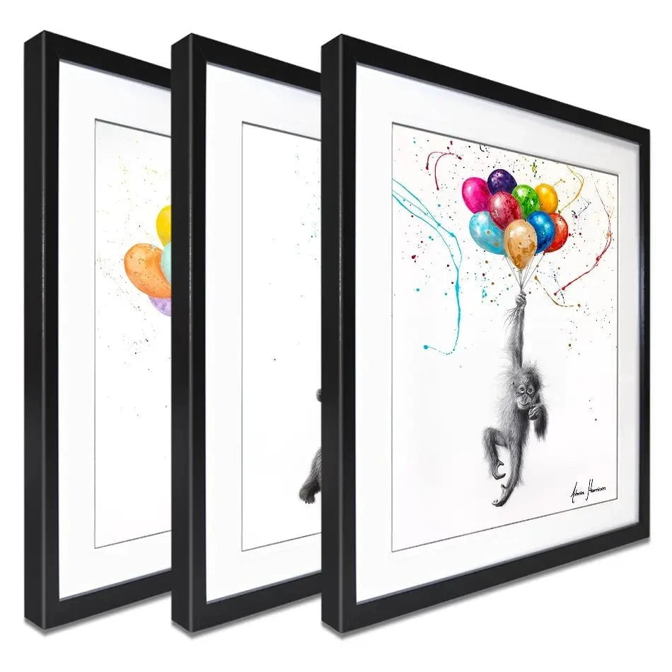 Animals With Balloons 2 Framed Art Print Trio Animals With Balloons 2 Framed Art Print Trio wall art product Ashvin Harrison