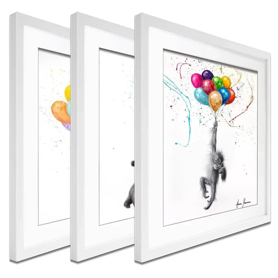 Animals With Balloons 2 Framed Art Print Trio Animals With Balloons 2 Framed Art Print Trio wall art product Ashvin Harrison