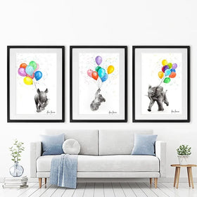 Animals With Balloons Framed Art Print Trio Animals With Balloons Framed Art Print Trio wall art product Ashvin Harrison