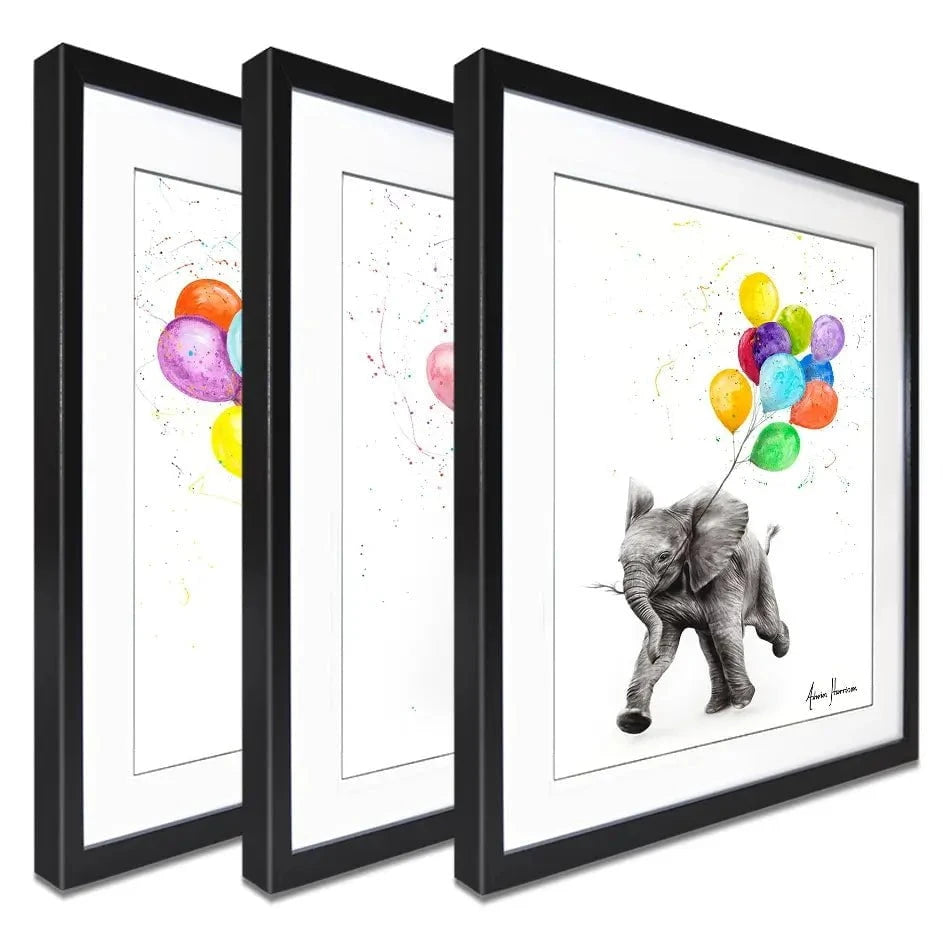 Animals With Balloons Framed Art Print Trio Animals With Balloons Framed Art Print Trio wall art product Ashvin Harrison