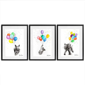 Animals With Balloons Framed Art Print Trio Animals With Balloons Framed Art Print Trio wall art product Ashvin Harrison