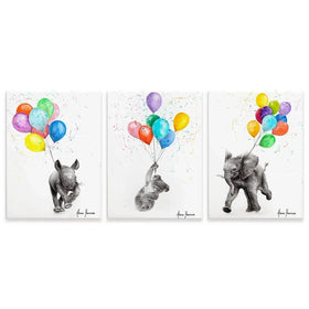 Animals With Balloons Trio Canvas Print Animals With Balloons Trio Canvas Print wall art product Ashvin Harrison