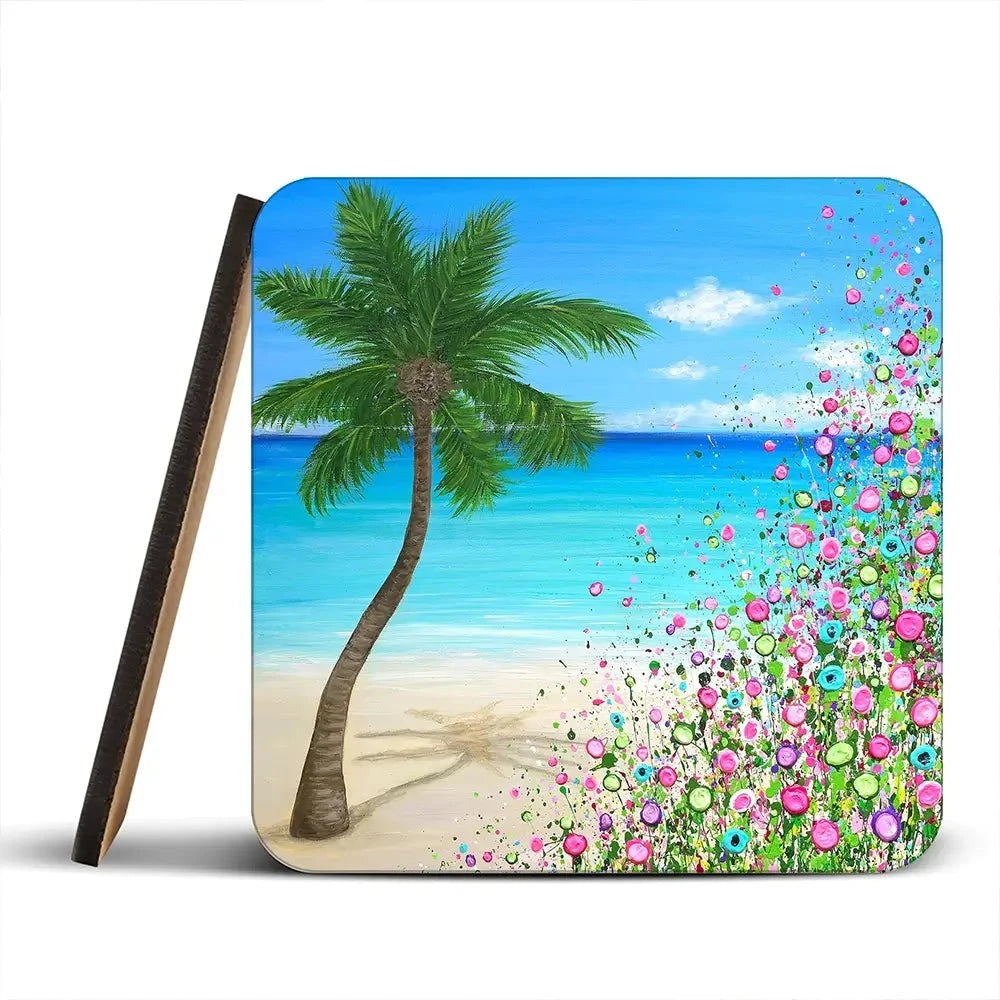 Another Day In Paradise Coaster Set Rainbow Soul Tree Coaster Set | Rainbow Soul Tree Art Coasters wall art product Jo Gough