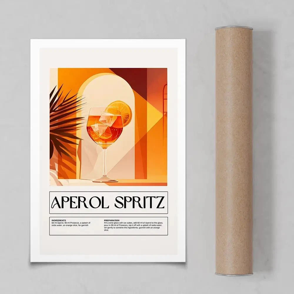 Aperol Spritz Recipe Art Print Aperol Spritz Recipe Art Print wall art product Art Print Shop