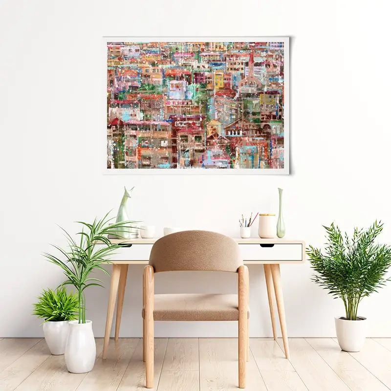 Art City Houses Art Print Art City Houses Art Print wall art product Studio Paint-Ing