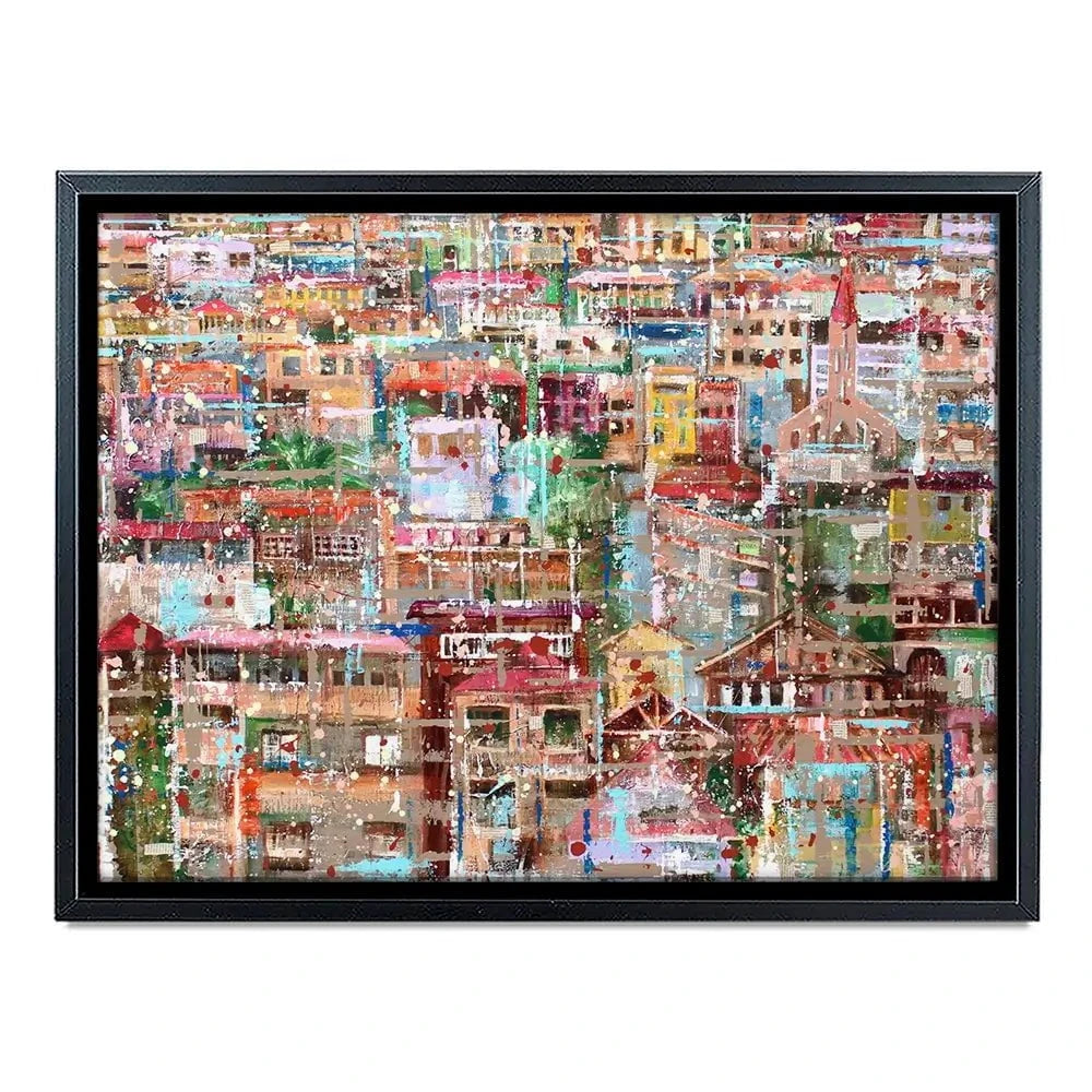 Art City Houses Canvas Print Art City Houses Canvas Print wall art product Studio Paint-Ing