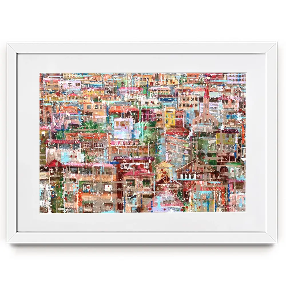 Art City Houses Framed Art Print Art City Houses Framed Art Print wall art product Studio Paint-Ing