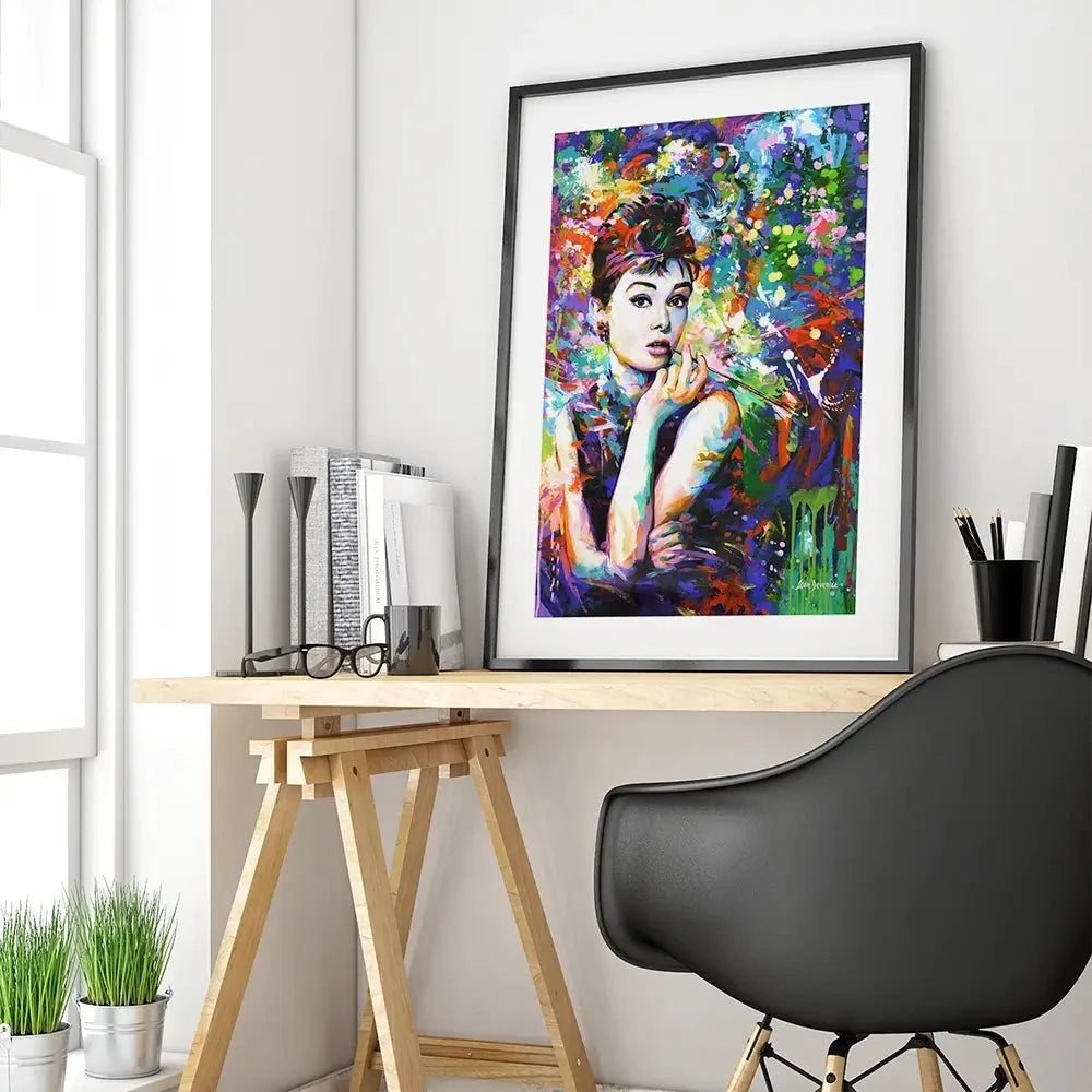 Audrey Hepburn Framed Art Print Audrey Hepburn Framed Art Print wall art product Leon Devenice