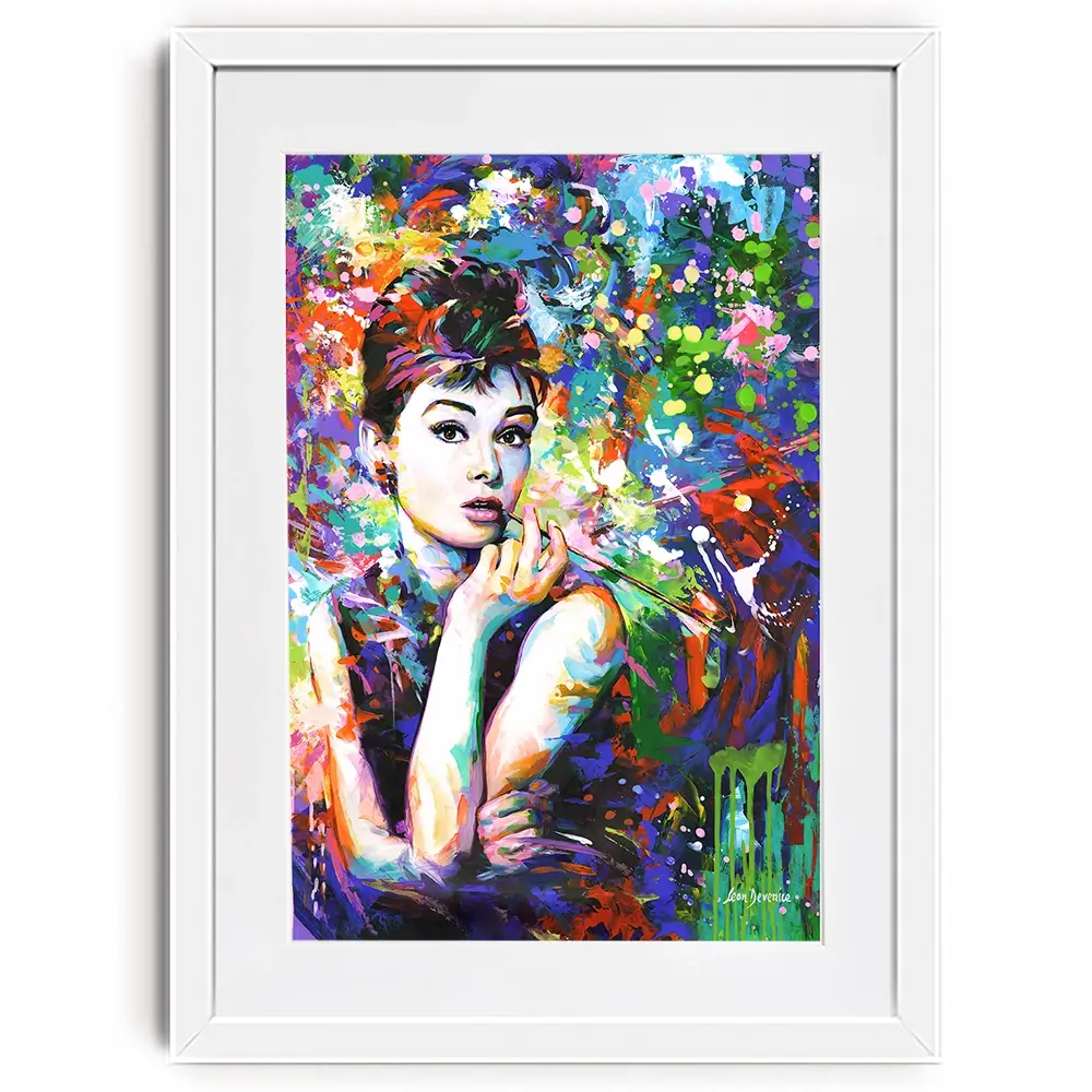 Audrey Hepburn Framed Art Print Audrey Hepburn Framed Art Print wall art product Leon Devenice