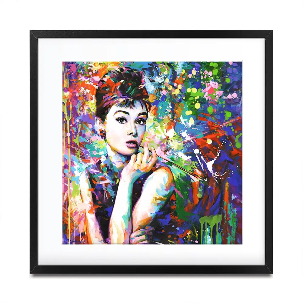 Audrey Hepburn Square Framed Art Print Audrey Hepburn Square Framed Art Print wall art product Leon Devenice