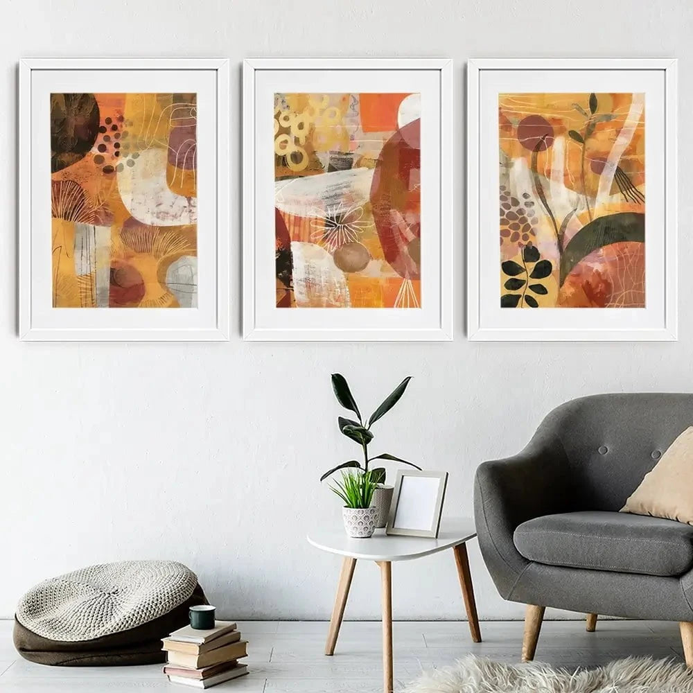 Autumn Abstracts Framed Art Print Trio Autumn Abstracts Framed Art Print Trio wall art product RileyB - Independent