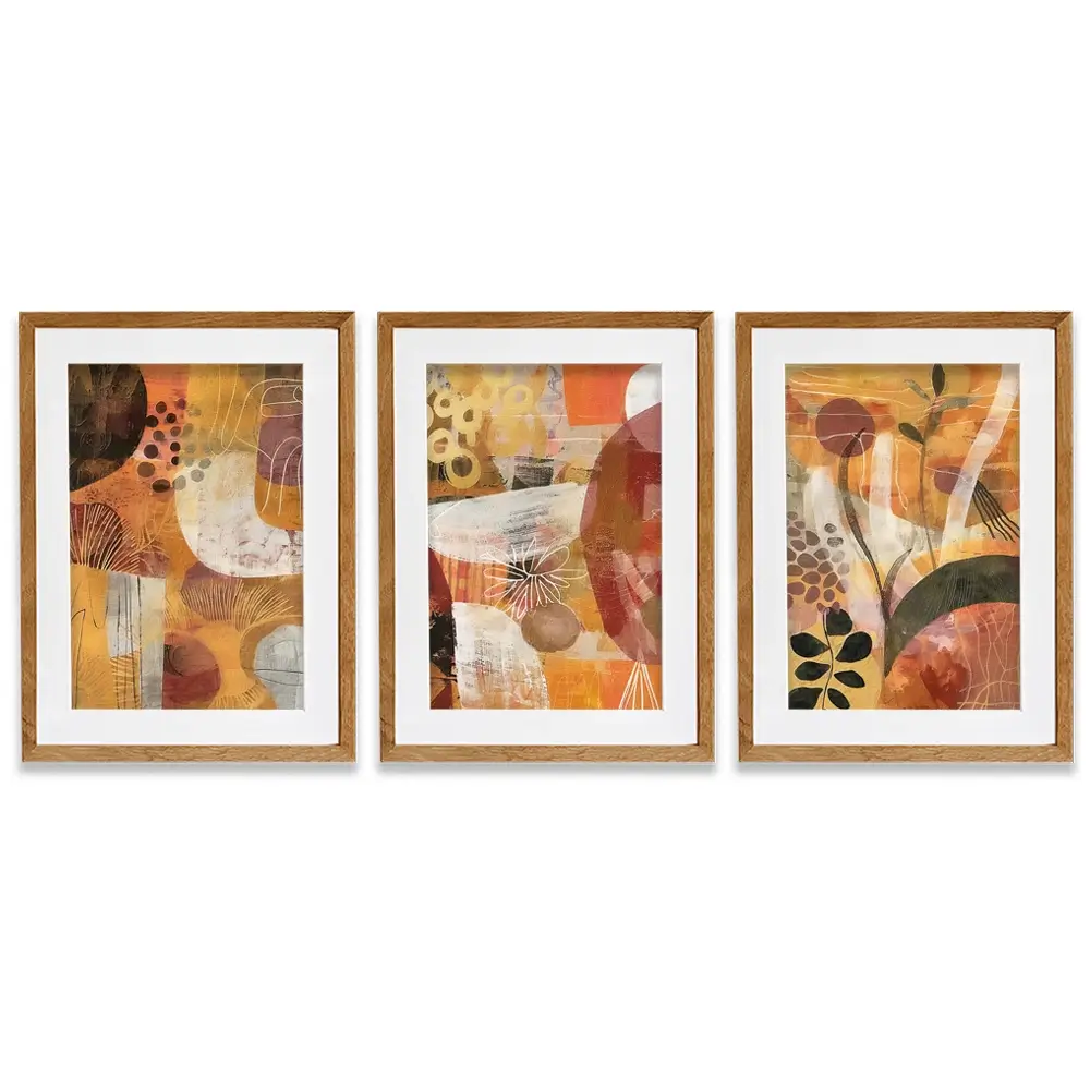 Autumn Abstracts Framed Art Print Trio Autumn Abstracts Framed Art Print Trio wall art product RileyB - Independent