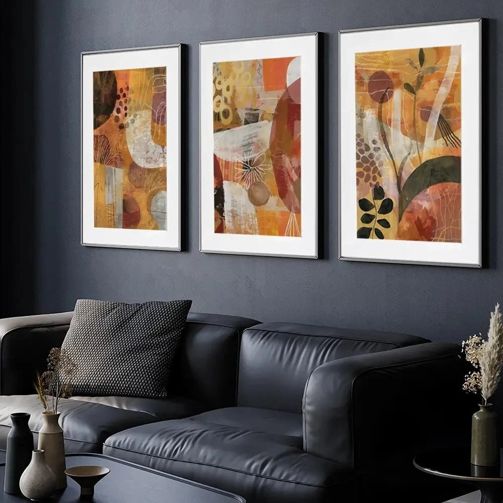 Autumn Abstracts Framed Art Print Trio Autumn Abstracts Framed Art Print Trio wall art product RileyB - Independent