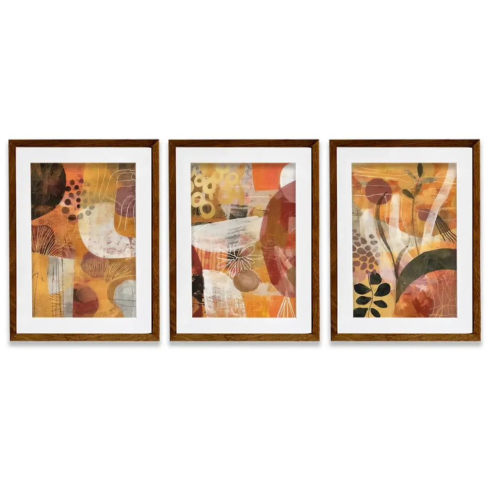 Autumn Abstracts Framed Art Print Trio Autumn Abstracts Framed Art Print Trio wall art product RileyB - Independent