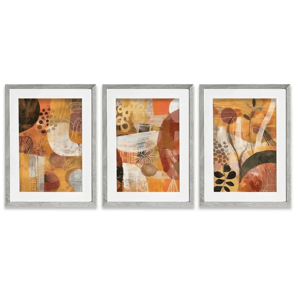 Autumn Abstracts Framed Art Print Trio Autumn Abstracts Framed Art Print Trio wall art product RileyB - Independent
