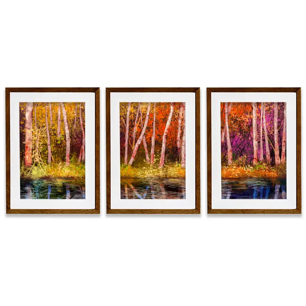 Autumn Trees Framed Art Print Trio Autumn Trees Framed Art Print Trio wall art product pluie_r / Shutterstock
