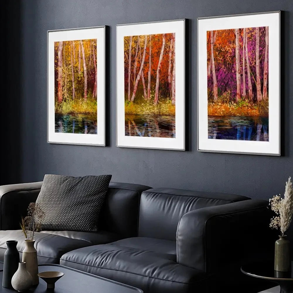 Autumn Trees Framed Art Print Trio Autumn Trees Framed Art Print Trio wall art product pluie_r / Shutterstock