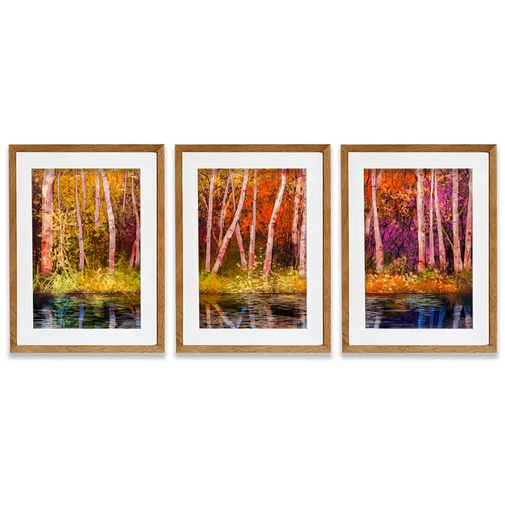 Autumn Trees Framed Art Print Trio Autumn Trees Framed Art Print Trio wall art product pluie_r / Shutterstock