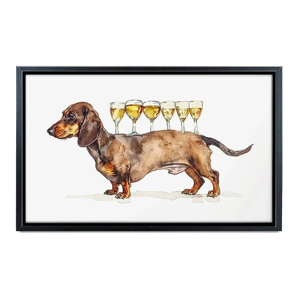 Balancing Dachshund Canvas Print Balancing Dachshund Canvas Print wall art product Art Print Shop