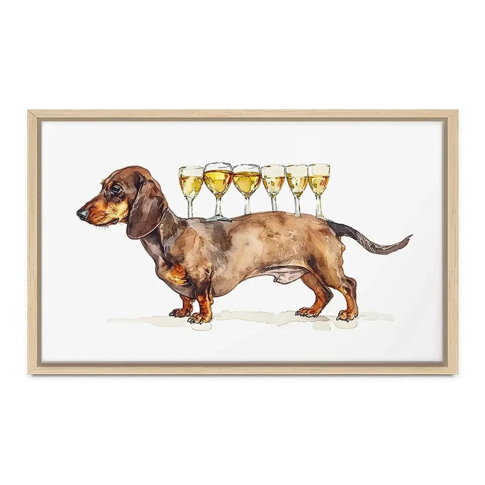 Balancing Dachshund Canvas Print Balancing Dachshund Canvas Print wall art product Art Print Shop