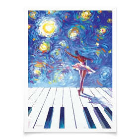 Ballerina Starry Night Art Print Ballerina Starry Night Art Print wall art product Leon Devenice