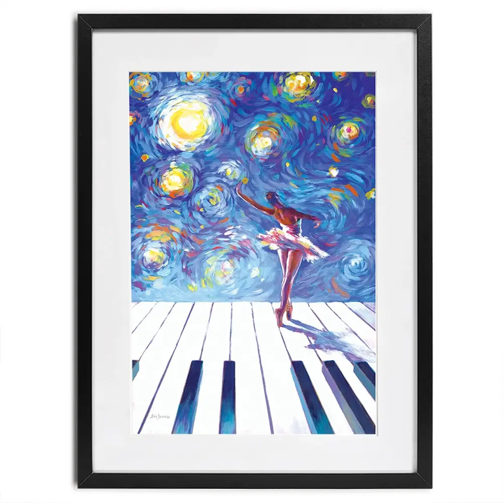 Ballerina Starry Night Framed Art Print Ballerina Starry Night Framed Art Print wall art product Leon Devenice