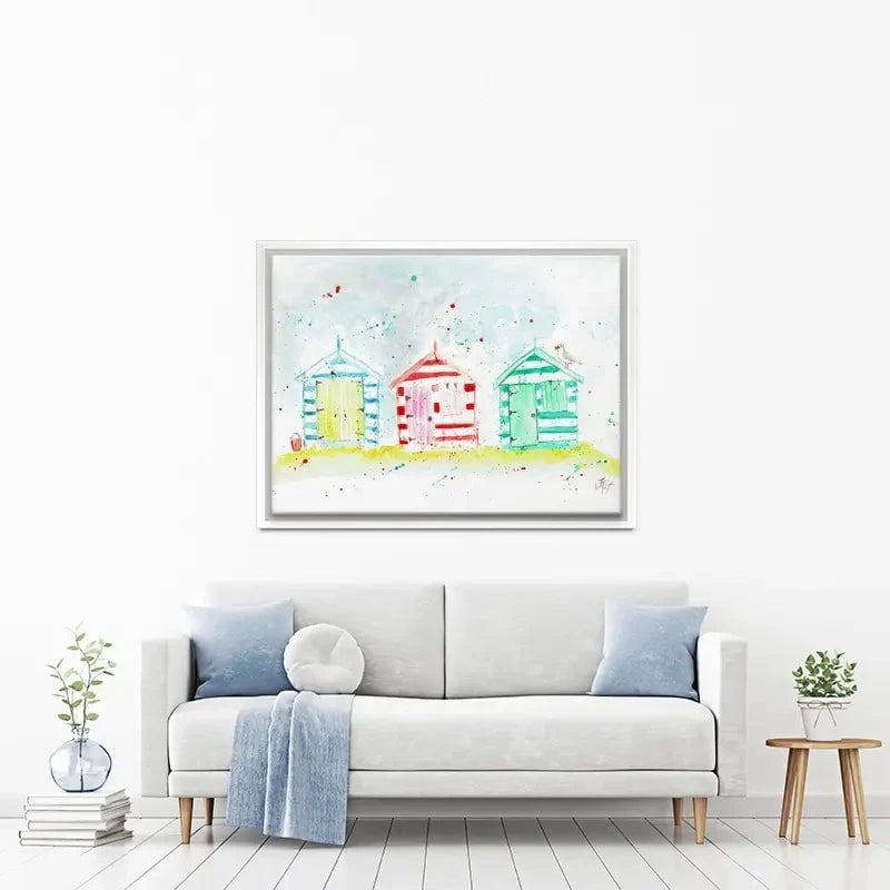 Beach Hut Splash Canvas Print Beach Hut Splash Canvas Print wall art product Jamie Taylor
