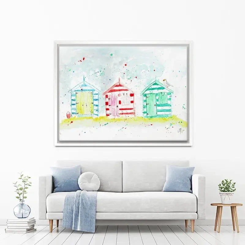 Beach Hut Splash Canvas Print Beach Hut Splash Canvas Print wall art product Jamie Taylor