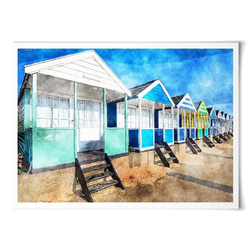Beach Huts Art Print Beach Huts Art Print wall art product Helen Hotson / Shutterstock