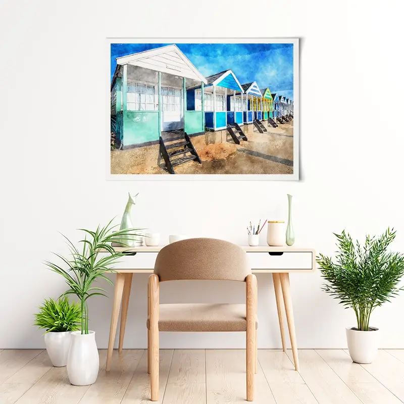 Beach Huts Art Print Beach Huts Art Print wall art product Helen Hotson / Shutterstock
