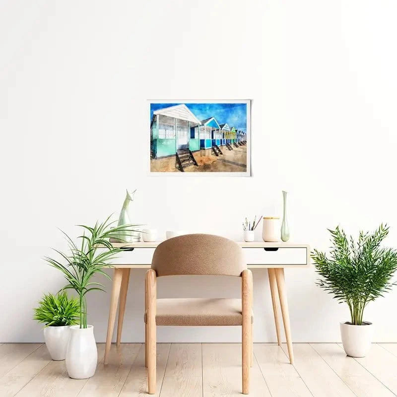 Beach Huts Art Print Beach Huts Art Print wall art product Helen Hotson / Shutterstock