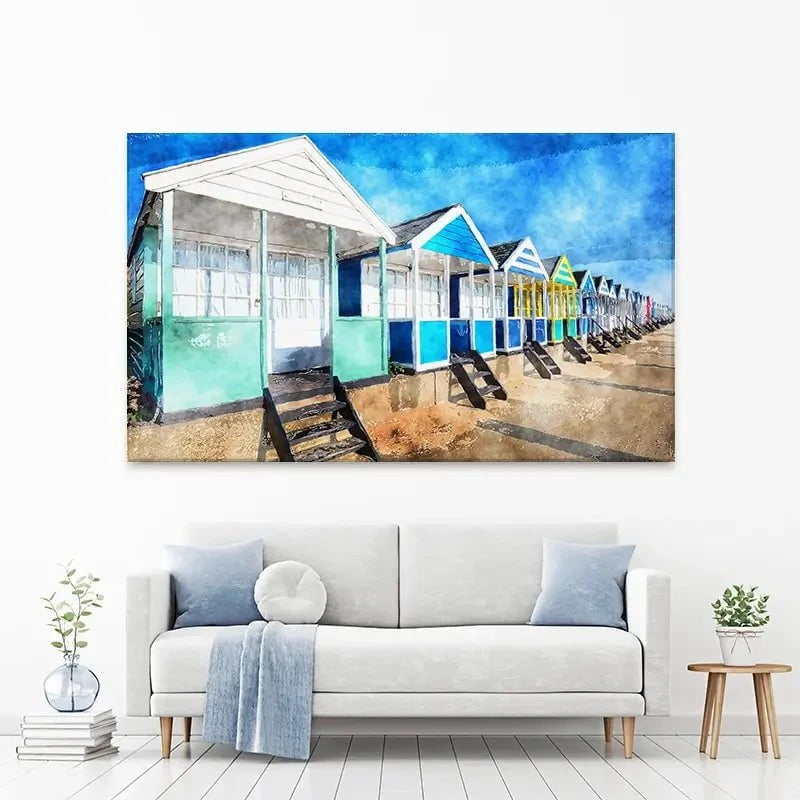 Beach Huts Canvas Print Beach Huts Canvas Print wall art product Helen Hotson / Shutterstock