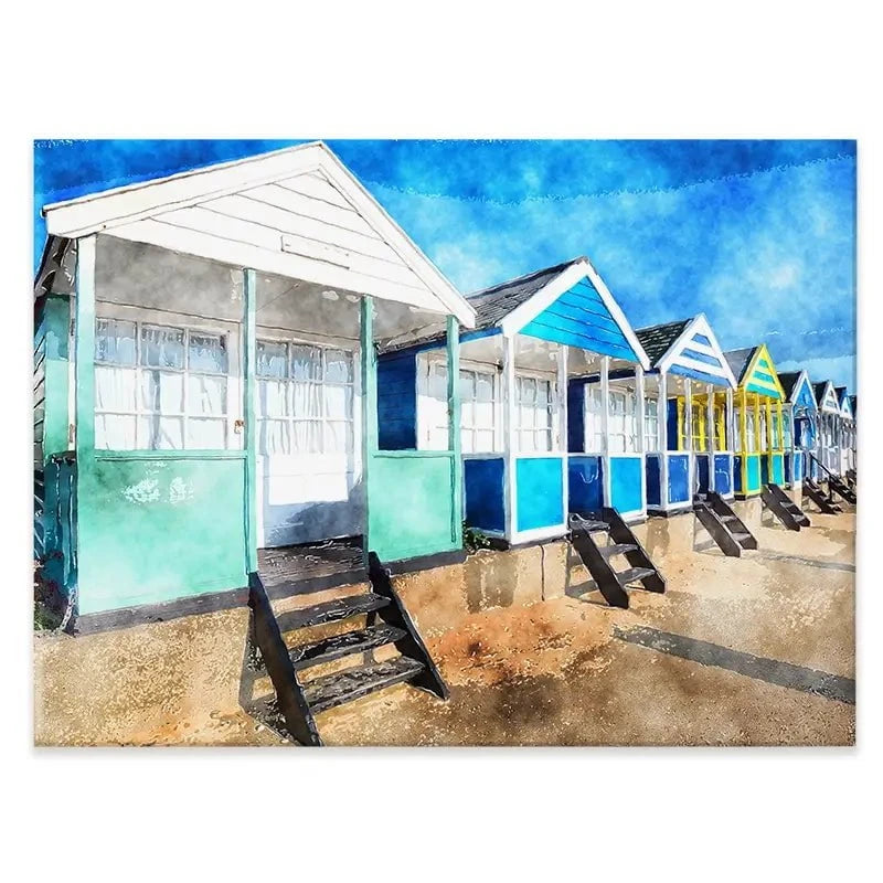 Beach Huts Canvas Print Beach Huts Canvas Print wall art product Helen Hotson / Shutterstock