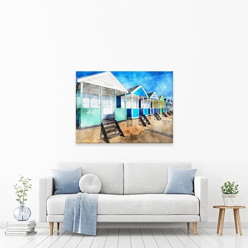 Beach Huts Canvas Print Beach Huts Canvas Print wall art product Helen Hotson / Shutterstock