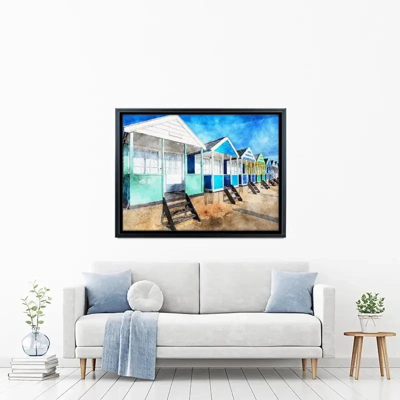 Beach Huts Canvas Print Beach Huts Canvas Print wall art product Helen Hotson / Shutterstock
