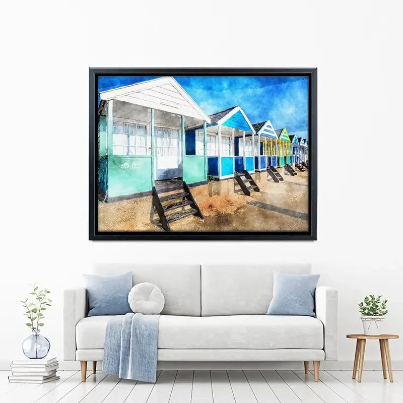 Beach Huts Canvas Print Beach Huts Canvas Print wall art product Helen Hotson / Shutterstock